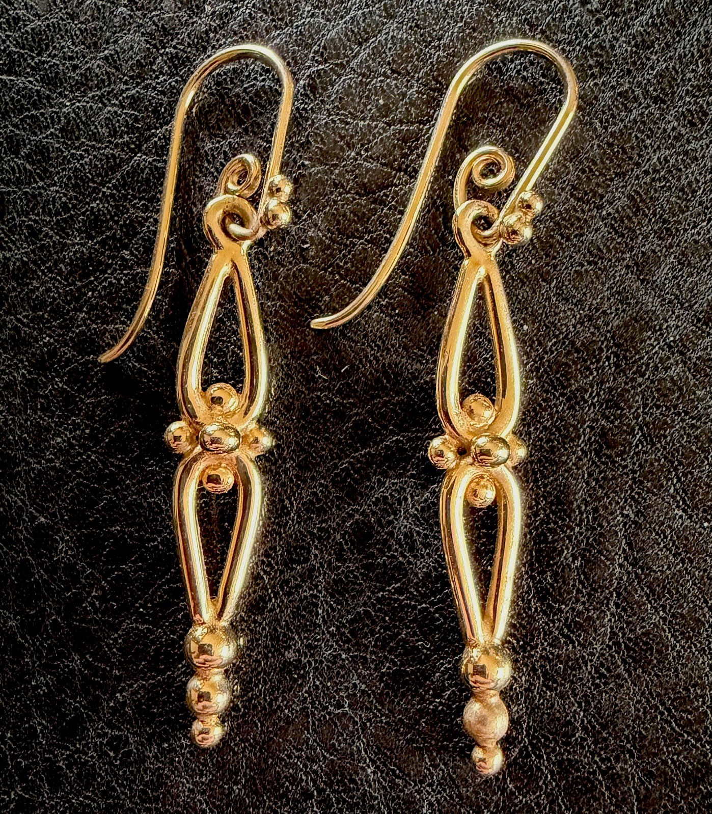14KT Yellow Gold Drop Dangle Earrings - image 1
