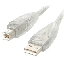 Startech 10 Ft Transparent Usb 2.0 Cable - A To B - 1 X Type A Male - 1 X Type B