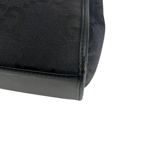 GUCCI Jackie Bolso de Hombro Bolso de Mano GG Lona Cuero Negro Usado Excelente+ - Imagen 8 de 18