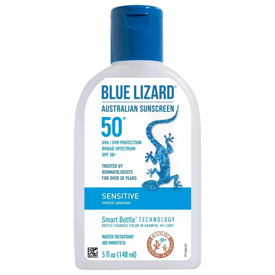 Loción protectora solar mineral Blue Lizard Sensitive FPS 50, amplio espectro, 5 fl oz Foto 2 de 2