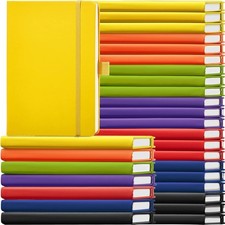 28 Pack Lined Notebook Journal Bulk A5 Hardcover PU Mixed Color