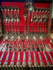 Cutlery Set 50 Piece Vintage Italian Silver Plated Stainless Steel In Case