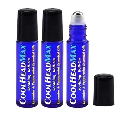 HMP BRANDS CoolHead Max Roll On, Natural Peppermint Essential Oil Migraine Re...