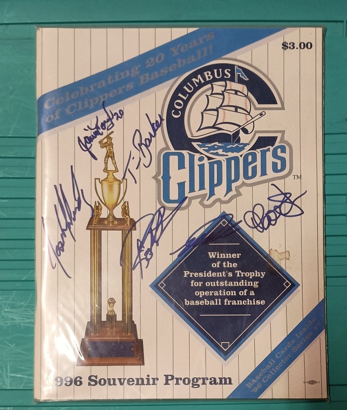 1996 Columbus Clippers Autographed Program