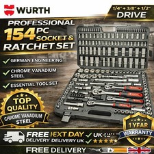 Wurth Red Stripe 154 Piece -1/4+3/8 +1/2 INCH SOCKET ASSORTMENT - 5763100154