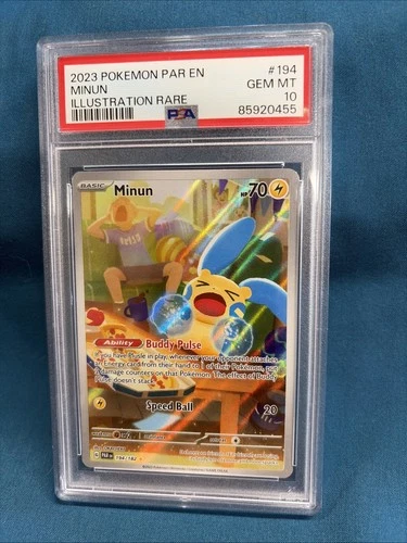 PSA 10 Minun 194/182 Paradox Rift IR Pokemon Illustration Rare Gem Mint 2023