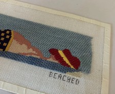 needlepoint canvas - Almost Completed  Beached  Design Is 9.5 X 2.5  