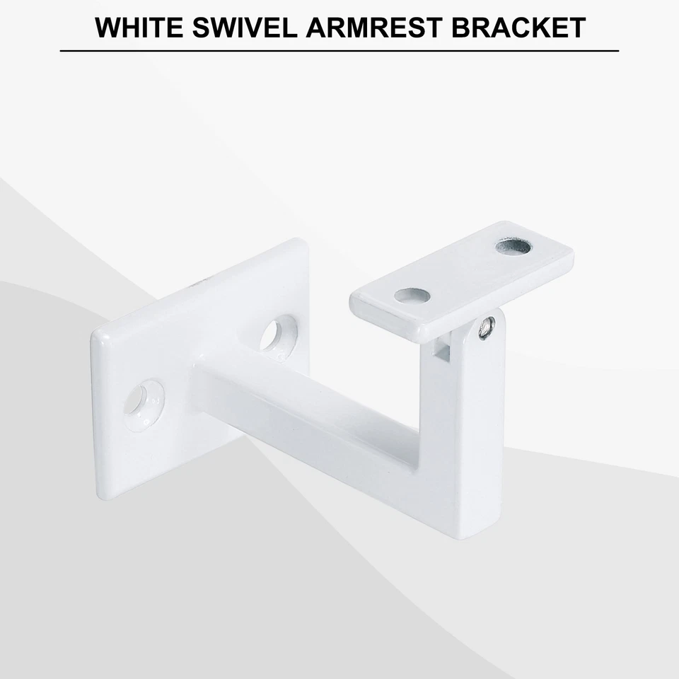 4 Pcs Swivel Hand Rail Brackets Adjustable Square Hand Rail Brackets, White Foto 4 de 4