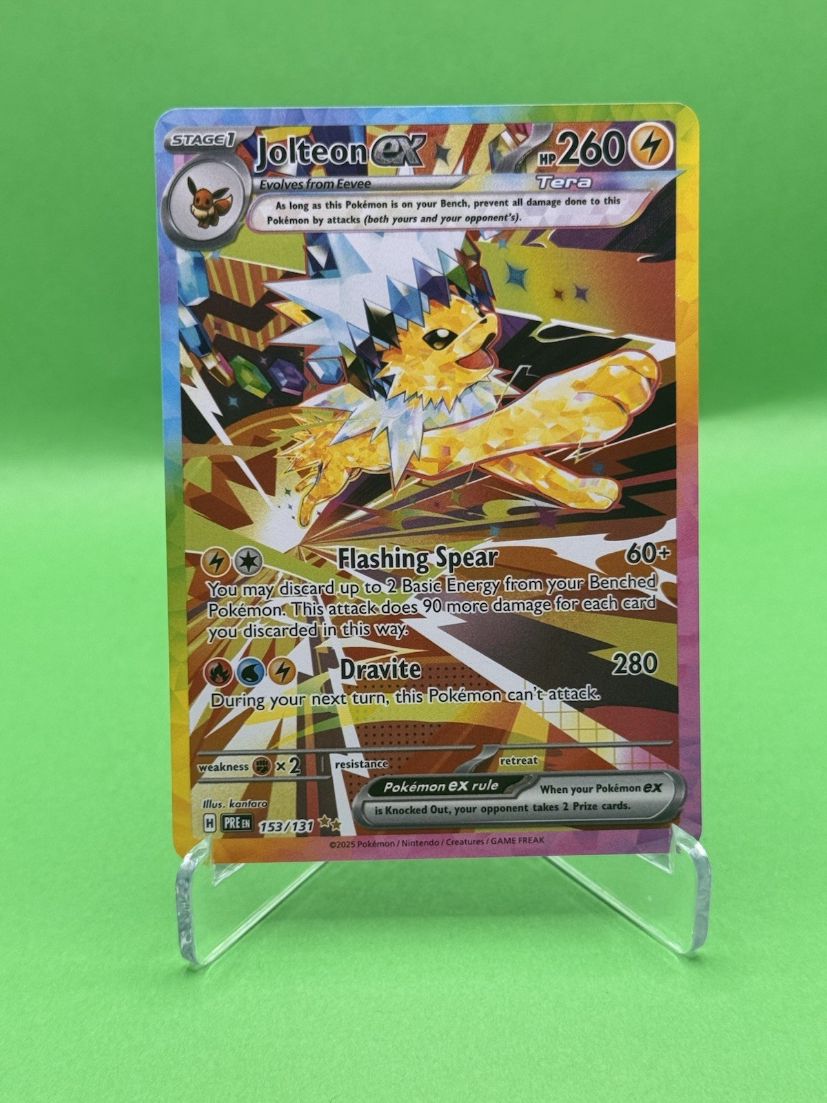 Jolteon ex - 153/131 - Pokemon Prismatic Evolutions Special Illustration Rare NM