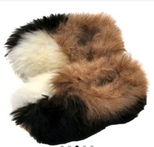 100 Alpaca Fur Slippers Made in Peru Sz 8 W 6.5M New