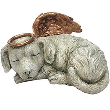 Angel Dog with Halo and Wings Cremation Urn Statue Ashes Memorial Bereavement