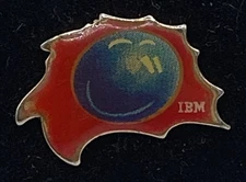 Vintage IBM Canada Red Blue Enamel Lapel Pin