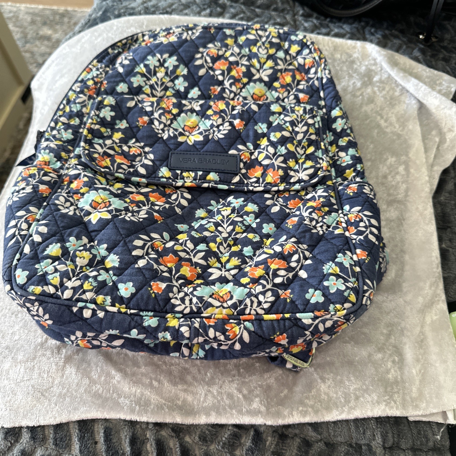 Vera Bradley Chandelier Floral Blue Small Backpack 15”x12”x4”