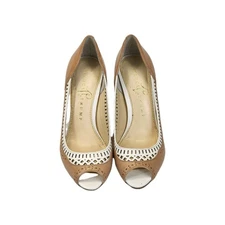 Women's Ivanka Trump Shoes Women's 4M Open Toe Pump High Heels Leather Stiletto 