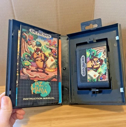 Taz-Mania (Sega Genesis, 1992) CIB Complete Box Manual Poster Pre-owned