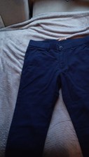 Plaid Plain Men's Navy Blue Pants Size 30 Flat Front Button Zip Closure