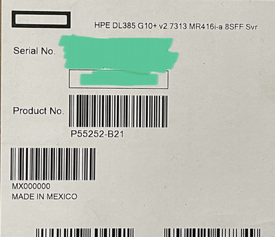 HPE DL385 Gen10+Plus V2 EPYC 7313 32GB RAM 8xSFF 800W PSU MR416i-a SATA/SAS/NVMe