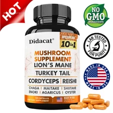 Mushroom complex Capsules-10 in 1 Blend-Nootropic Complex - Brain, Energy, Focus