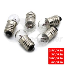 50pcs Small Light Bulbs Lamps Screw Warm Yellow for Lab Test DIY 2.5V 3V 3.8V 6V