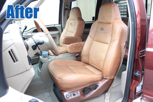 2003-2007 Ford F250 King Ranch Diesel 4X4 -Driver Side Bottom Leather Seat Cover - Picture 10 of 12