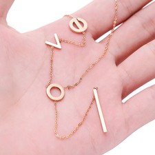 Rose Gold Love Pendant Women's Titanium Steel Clavicle Chain Engagement Necklace