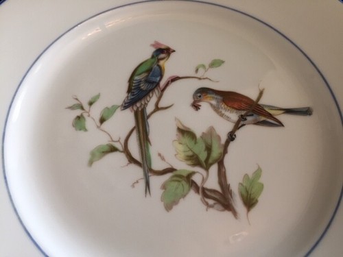 VA Vista Alegre Portugal Porzellan Vogel Vögel Salatteller blauer Rand Vintage - Bild 10 von 12