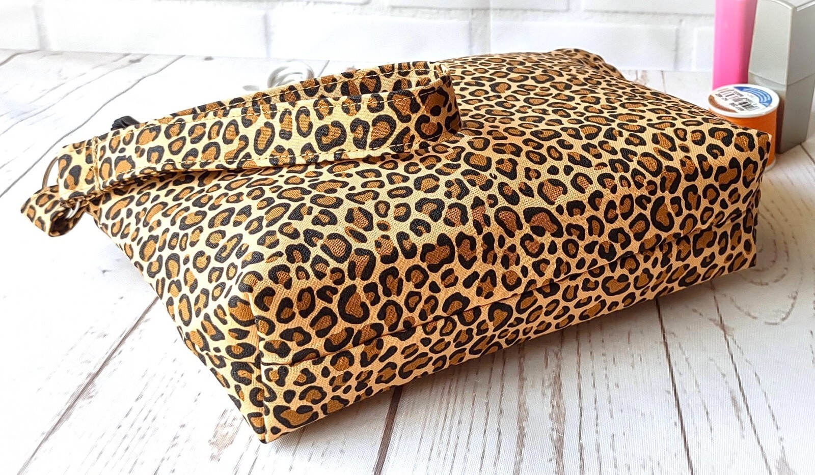 Wristlet Purse Wallet Makeup Bag Phone Travel Leopard Cheetah Tote Handmade Gift