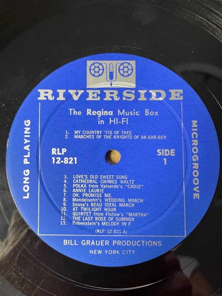 Regina Music Box in Hi-Fi LP Riverside Records RLP 12-821 Specialty Series VG - Image 2 of 4