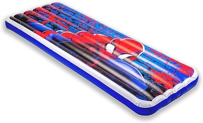 Living iQ Inflatable Jr Twin Travel Size Kids Air Bed Mattress Marvel Spider-Man