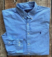 POLO RALPH LAUREN CUSTOM FIT STRIPED DRESS SHIRT MENS SIZE 17 34/35 EXCELLENT