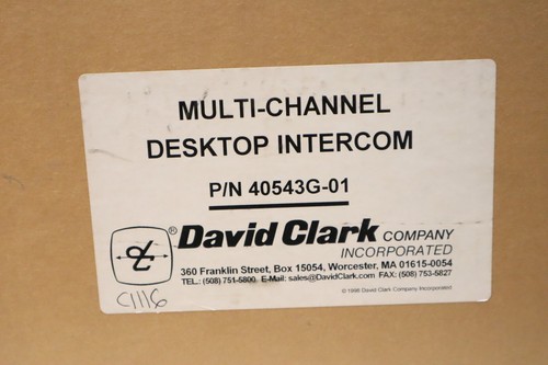 DAVID CLARK MULTI-CHANNEL DESKTOP INTERCOM 40543G-01 / 40425G-01- NEW Open Box - Foto 3 di 10
