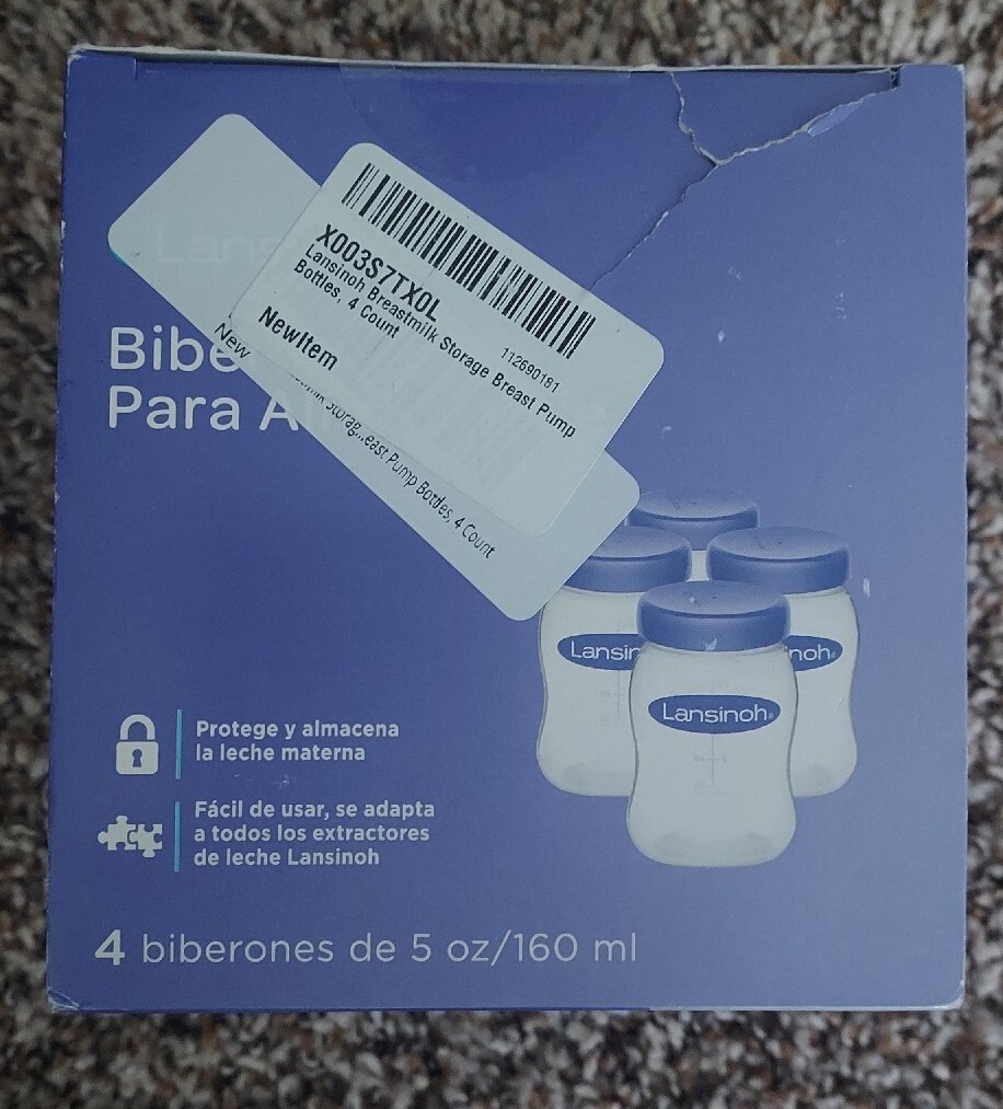 Lansinoh Breastmilk Storage Bottles 4 Pack Dishwasher/Freezer Safe BPA Free New