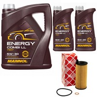 MotoröL Set Mannol 5W-30 API SN 7 Liter + ÖLfilter FüR BMW 5Er 525 535 7Er 730D