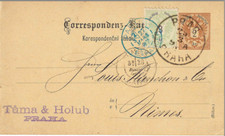 Austria/Czech PC H&G#45 Pneumatic post/Praha  1887