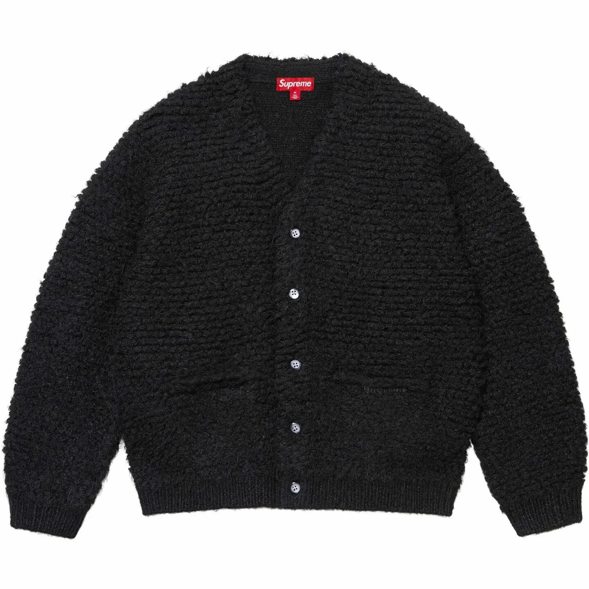 Supreme Textured Knotted Cardigan Black Pink Blue 3colors