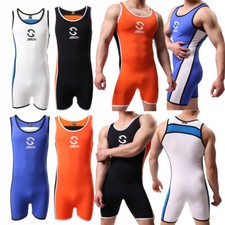 Sexy Mens Undershirts Leotard Fitness Wrestling Singlet Bodysuits Sport Bodywear