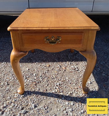 Oak End Table / Side Table with Drawer by Universal (ET326) | eBay