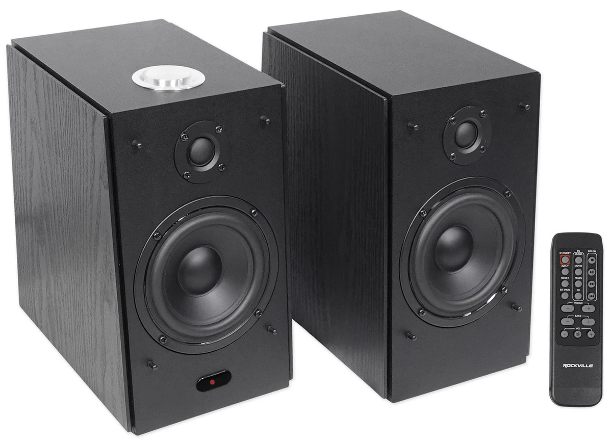   Basics Powered 6.5 Bookshelf Speakers, Set of