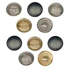 Realistic Pumpkin Fall Thanksgiving Halloween 0.6" Metal Buttons - Set of 10