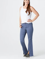 Peace Love World Front Slit Contrast Twill Jeans - San Marino Blue 98 Cotton