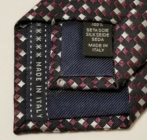 ERMENEGILDO ZEGNA TIE WOVEN SILK GEOMETRIC PRINT NEW AUTH - Imagen 10 de 10