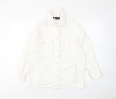 Zara Damen Jacke weiß Größe XS geknöpft