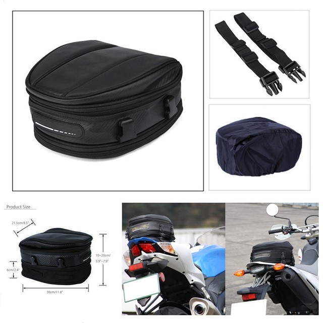 Motorcycle Rear Seat Bag Back Waterproof Saddlebag Travel Luggage Bag