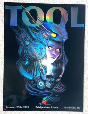 Tool Band Concert Poster Nashville Tour January 29 2020 /850 Adi