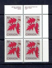 CANADA - 1978 RED OAK DEFINITIVE - UPPER RIGHT PB - SCOTT 720 - MNH