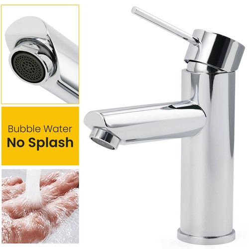 Bathroom Tap Basin Mixer Taps Faucet Laundry Vanity Sink DIY Chrome Round WELS - Picture 5 of 8
