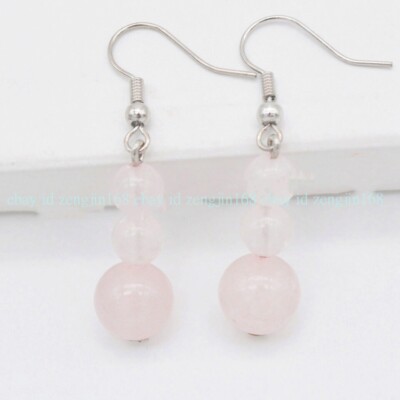 Stone Earrings Gold Natural Gemstone Dangle Earrings - 6mm - Foto 3