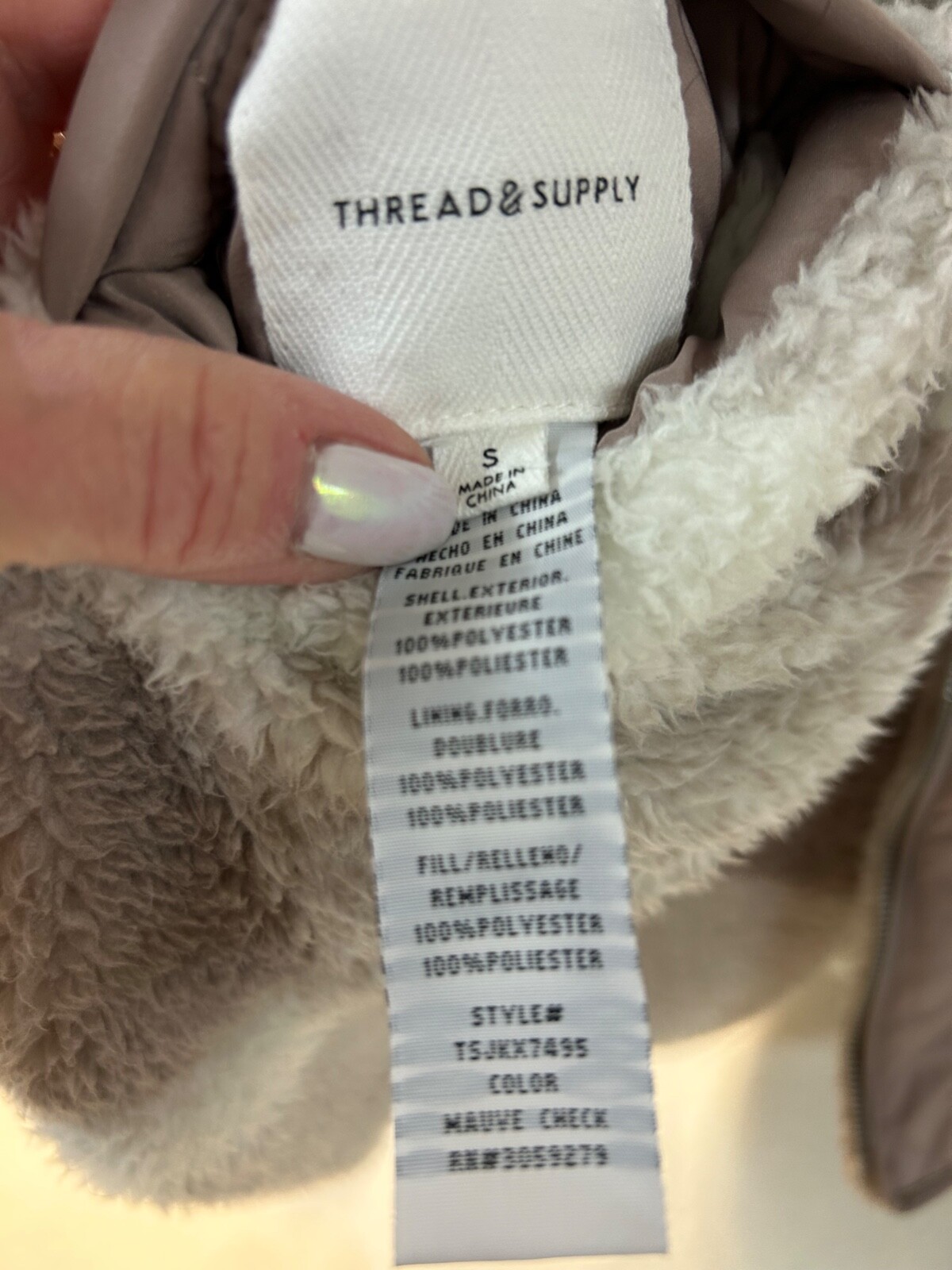 THREAD+SUPPLY FLUFFY REVERSIBLE SOLID MAUVE ONE S… - image 6