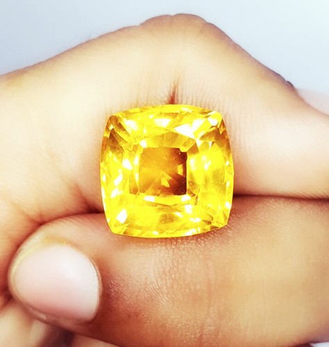 Cojín de piedras preciosas sueltas 8-10 quilates sin tratar con certificación citrino W03 - Imagen 11 de 11