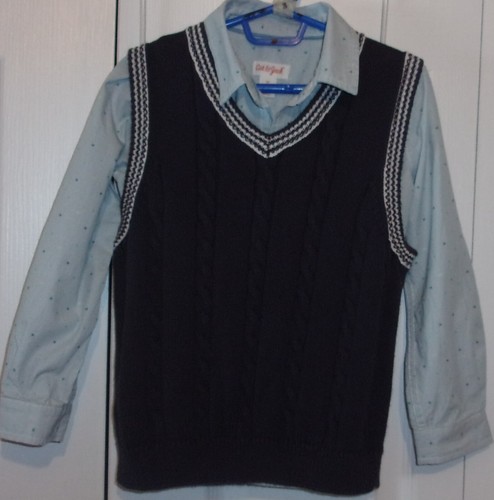 Boys 5 Imys navy blue, 2 button sport coat; long sleeve shirt vest; kahki pants - Picture 8 of 12